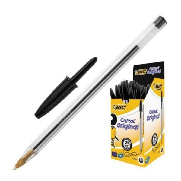 Шариковая ручка BIC Cristal черный,прозрачный